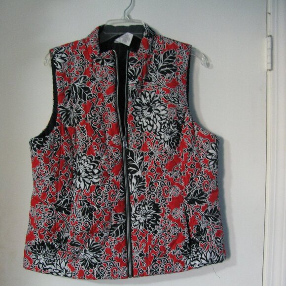 * Ruby Road Vest Large EUC Floral Outerwear Quilted - Picture 1 of 4